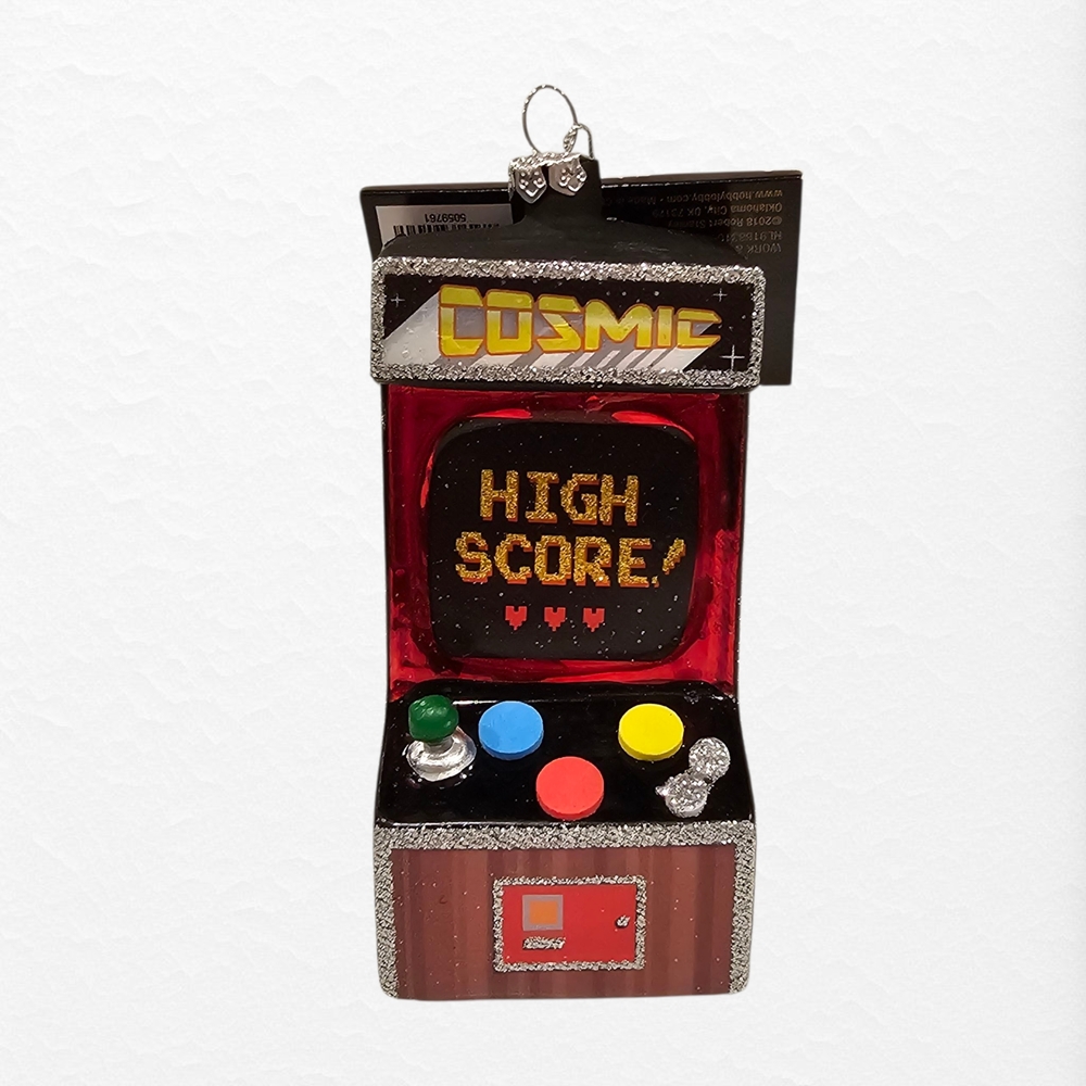 Cosmic Arcade Game Machine Blown Glass Ornament Robert Stanley